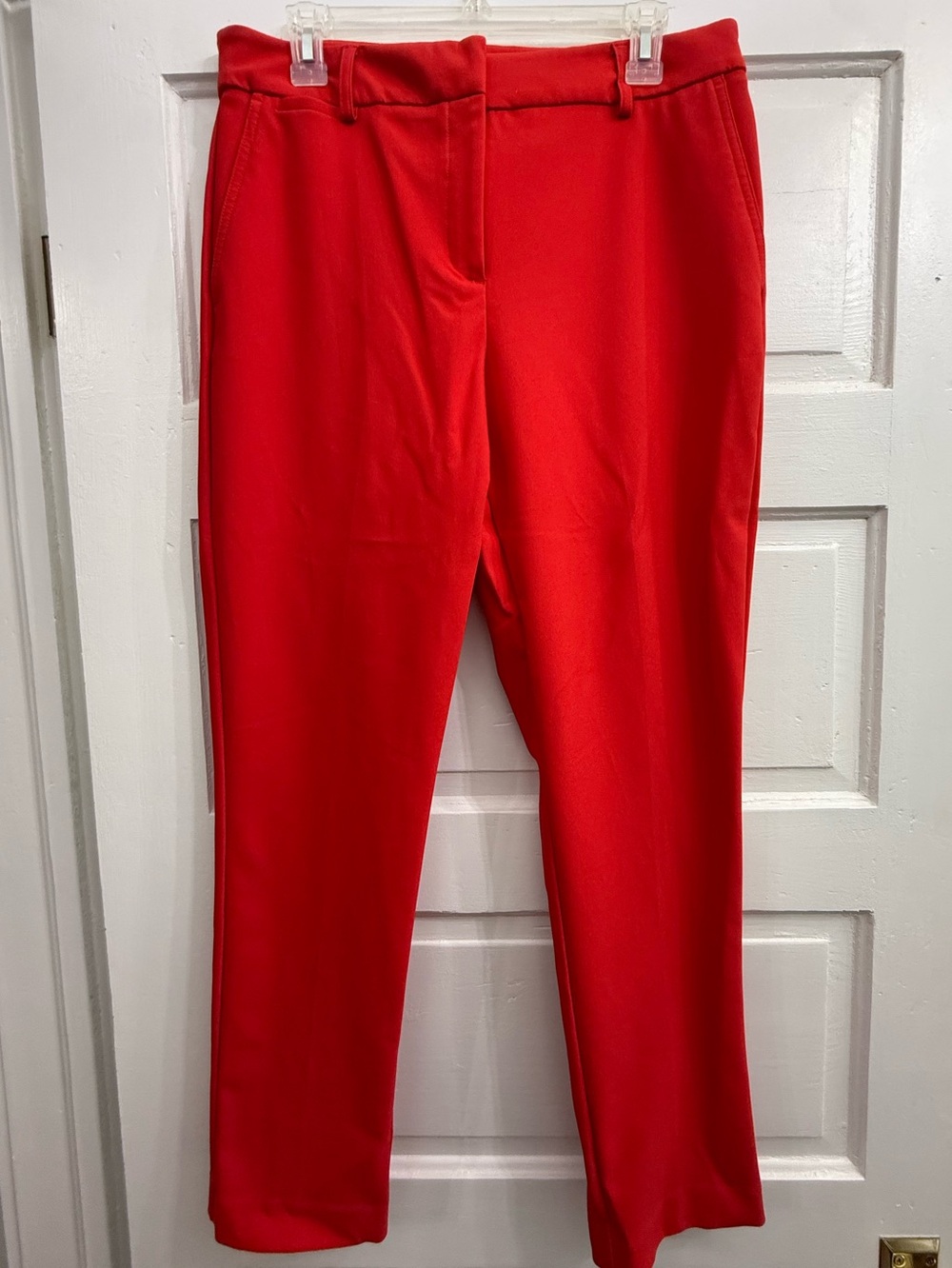 Rachel Zoe Red Straight-Leg Dress Pants